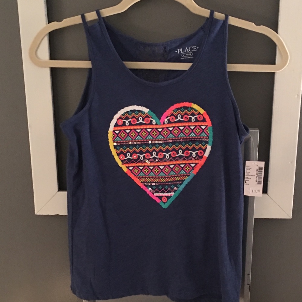 Children’s Place girls Multi colored heart tank